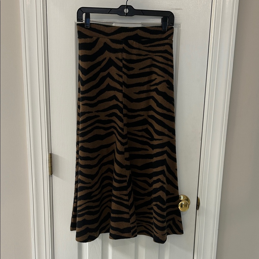 Lou & Grey Zebra Print A-Line Skirt - Brown and Black